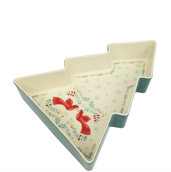 🎄 New Pioneer Woman Tree 12 Inch Ceramic Baking Dish with Wood Serving Lid - Picture 9 of 10